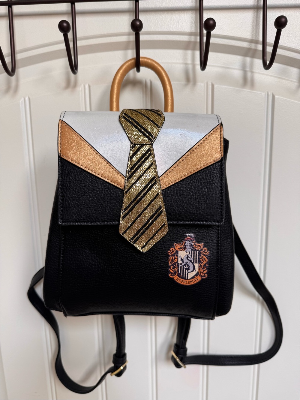 Danielle Nicole Harry Potter Hufflepuff Mini Backpack. 7.25” by 8.5” by 4”
